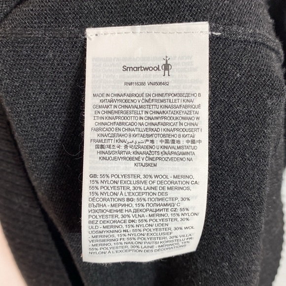 Smartwool Men's Sparwood Charcoal Black Merino Wool Quarter Zip Sweater XL - Picture 12 of 15